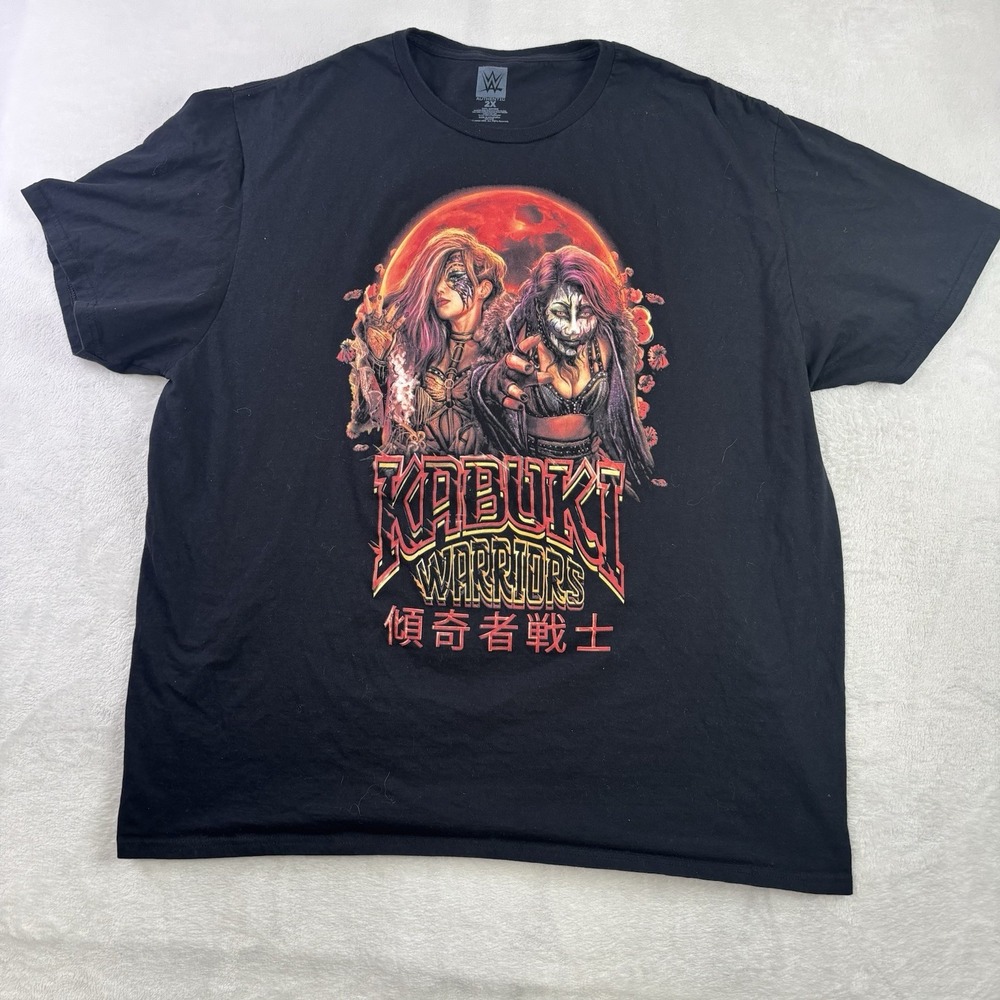 WWE Kabuki Warriors Black Short Sleeve Graphic Shirt Men's 2XL